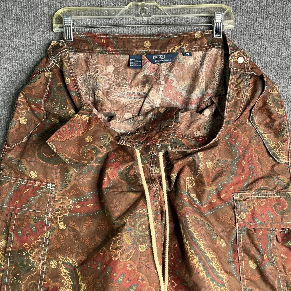 Polo Ralph Lauren Board Shorts Mens 40 Paisley Drawstrings Classic Pony‎ Logo